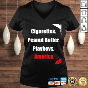 VLadies Theclemreport Clem Cigarettes Peanut Butter Playboys America shirt