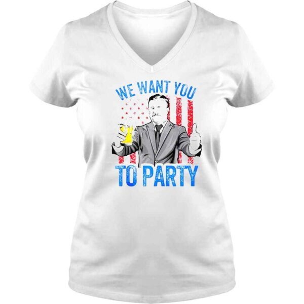 Theodore Roosevelt 4Th Of July Shirt Men American Flag USA TShirt - Image 2