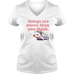 VLadies Things Are Worse Than You Think Smoking Hedgehog Kiss TShirt