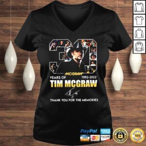 VLadies Tim Mcgraw 30 years of 19922022 thank you for the memories signature shirt