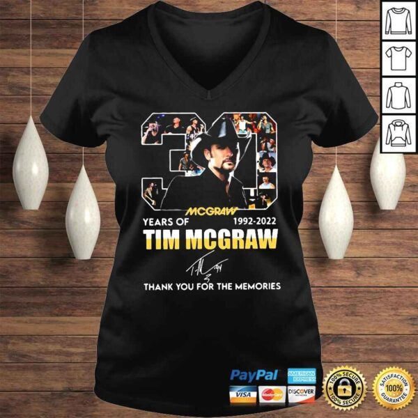 Tim Mcgraw 30 years of 19922022 thank you for the memories signature shirt - Image 2