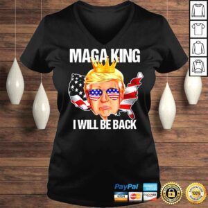 VLadies Trump 2024 4th Of July Maga King Ill Be Back American Flag TShirt