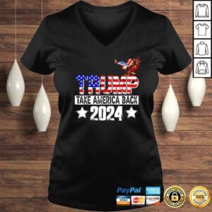 VLadies Trump 2024 USA Flag Take America Back Mullet Eagle TShirt