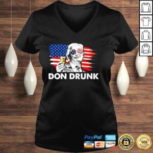 VLadies Trump President Don Drunk Merica USA Flag Patriotic 4th of July TShirt