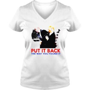 VLadies Trump Smacking Biden Put it back the way you found it shirt