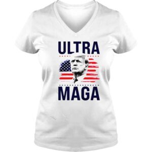 VLadies Trump Ultra Maga Usa Flag Tshirt