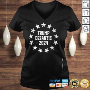 VLadies Trump desantis 2024 distressed stars shirt