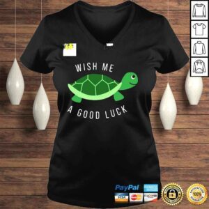 VLadies Turtle Wish Me A Good Luck Shirt