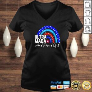 VLadies Ultra MAGA And Proud Of It AntiBiden Rainbow America Flag Shirt