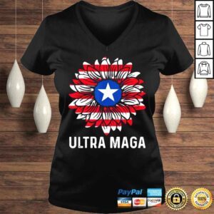 VLadies Ultra MAGA Proud UltraMaga Proud Republican USA Flag TShirt