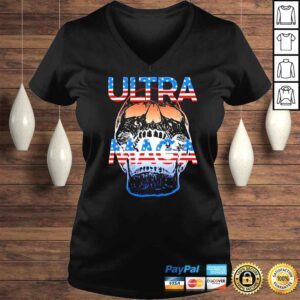 VLadies Ultra Maga 3 Red White Blue Skull Republican shirt