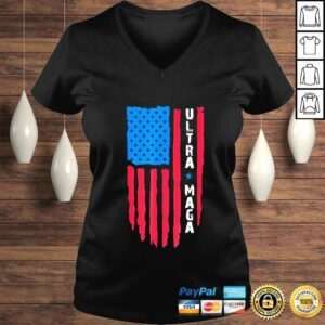 VLadies Ultra Mega Patriotic Trump Republicans USA Flag Shirt