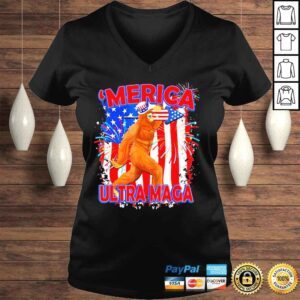 VLadies Ultra maga 4th of july bigfoot American flag vintage shirt