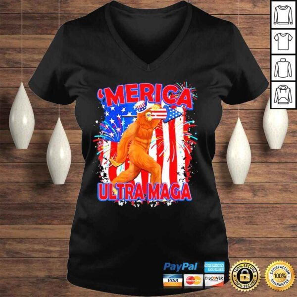 Ultra maga 4th of july bigfoot American flag vintage shirt - Image 2