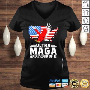 VLadies Ultra maga and proud of it Trump lover American flag shirt