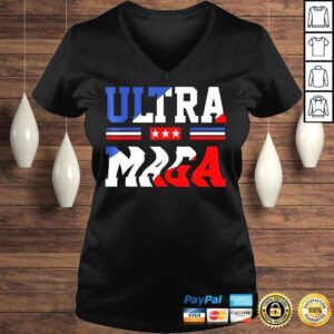 VLadies Ultra maga patriotic Trump republicans usa flag shirt