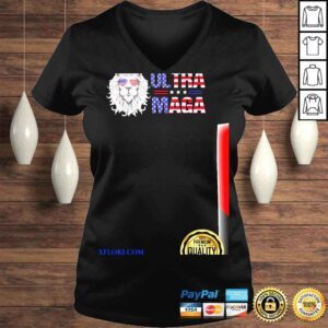 VLadies Ultra maga proud lion usa flag glasses retro shirt