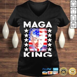 VLadies Vintage Ultra Mega King Trump 2024 American Flag Anti Biden Shirt