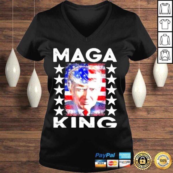 Vintage Ultra Mega King Trump 2024 American Flag Anti Biden Shirt - Image 2