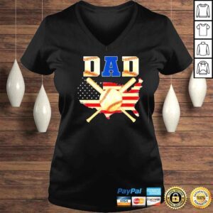 VLadies Vintage proud baseball dad cool American flag shirt