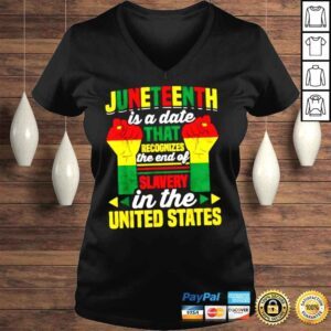 VLadies What is Juneteenth is a date that recognizes the end of slavery in the United States TShirt