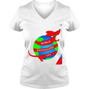 VLadies World Dachshund Day with Earth shirt