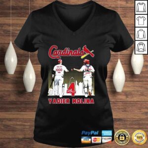 VLadies Yadier Molina St Louis Cardinals 1000 Rbis And 2000 Games Signatures shirt