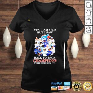 VLadies Yes I am old But I saw back to back Champions World Series 1992 2993 signatures shirt