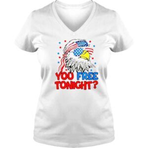 VLadies You Free Tonight Bald Eagle Mullet American Flag 4Th Of July TShirt