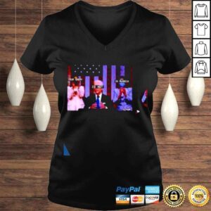 VLadies Your enemy is not in Russia Joe Biden Kamala Harris American flag shirt