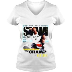 VLadies Zach Lavine Demar Derozan Slam Kahleah Copper The Champ Is Here Shirt