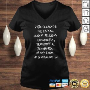 VLadies Zero tolerance for racism sexism ableism shirt