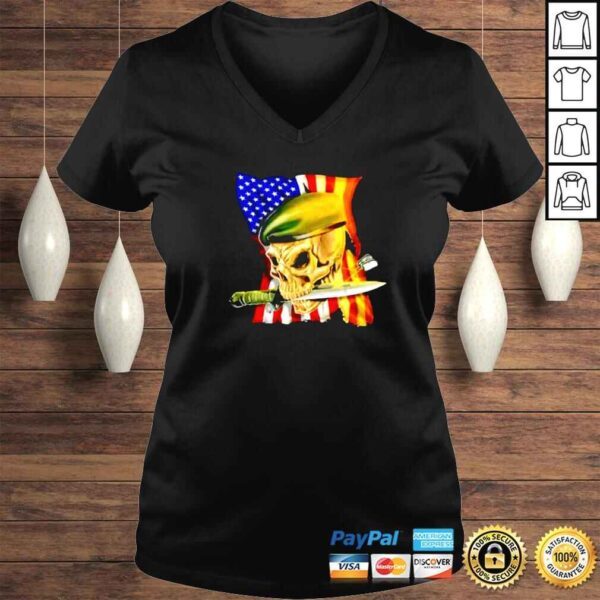 american flag skull and knife vintage shirt - Image 2