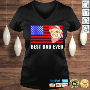 VLadies best dad ever us American flag awesome dads family pug dog shirt