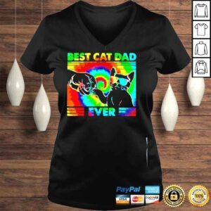 VLadies cat dad ever tie dye cat daddy fathers shirt