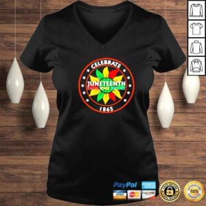 VLadies celebrate Juneteenth know your history 1865 logo vintage shirt