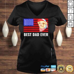 VLadies dad ever us American flag awesome dads family pug dog shirt