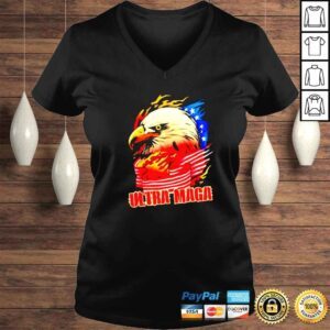 VLadies eagle Ultra MAGA America flag fire classic shirt