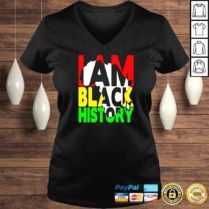 VLadies i am black history African American map color shirt