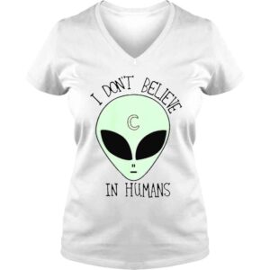 VLadies i dont believe in humans logo shirt