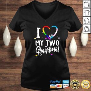 VLadies i love my two grandmas lesbian lgbtq rainbow trans pride shirt