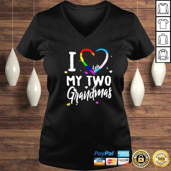 i love my two grandmas lesbian lgbtq rainbow trans pride shirt - Image 2