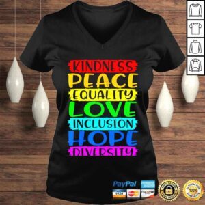 VLadies kindness peace inclusion hope rainbow for gay and lesbian shirt