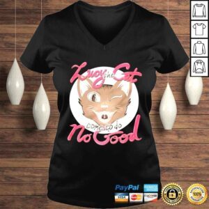 VLadies lucy the cat come to do no good shirt