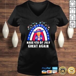 VLadies make 4th of july great again Trump rainbow usa flag shirt