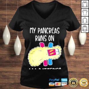 VLadies my Pancreas Runs On AAA Batteries Tshirt