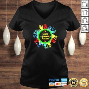 VLadies official unite against racism many hands colorful shirt