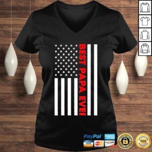 VLadies papa ever usa American flag fathers day shirt 1