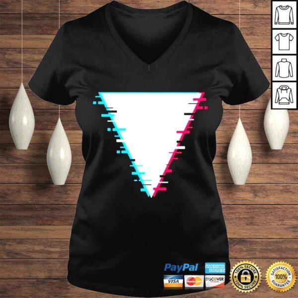 shapes with glitch distortion effect Geometry Triangles Tshirt - Image 2