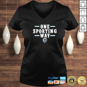 VLadies sporting Kansas City One Sporting Way logo vintage shirt